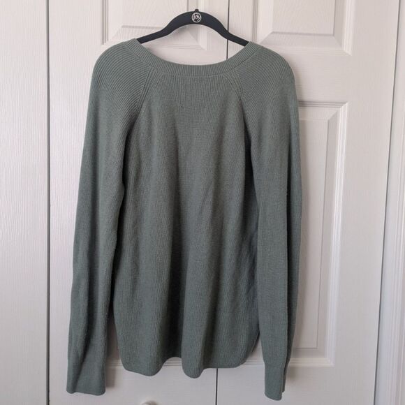 Lucky Brand Green V-Neck Pullover Sweater | Women’s Small | Cashmere Blend - Picture 4 of 4